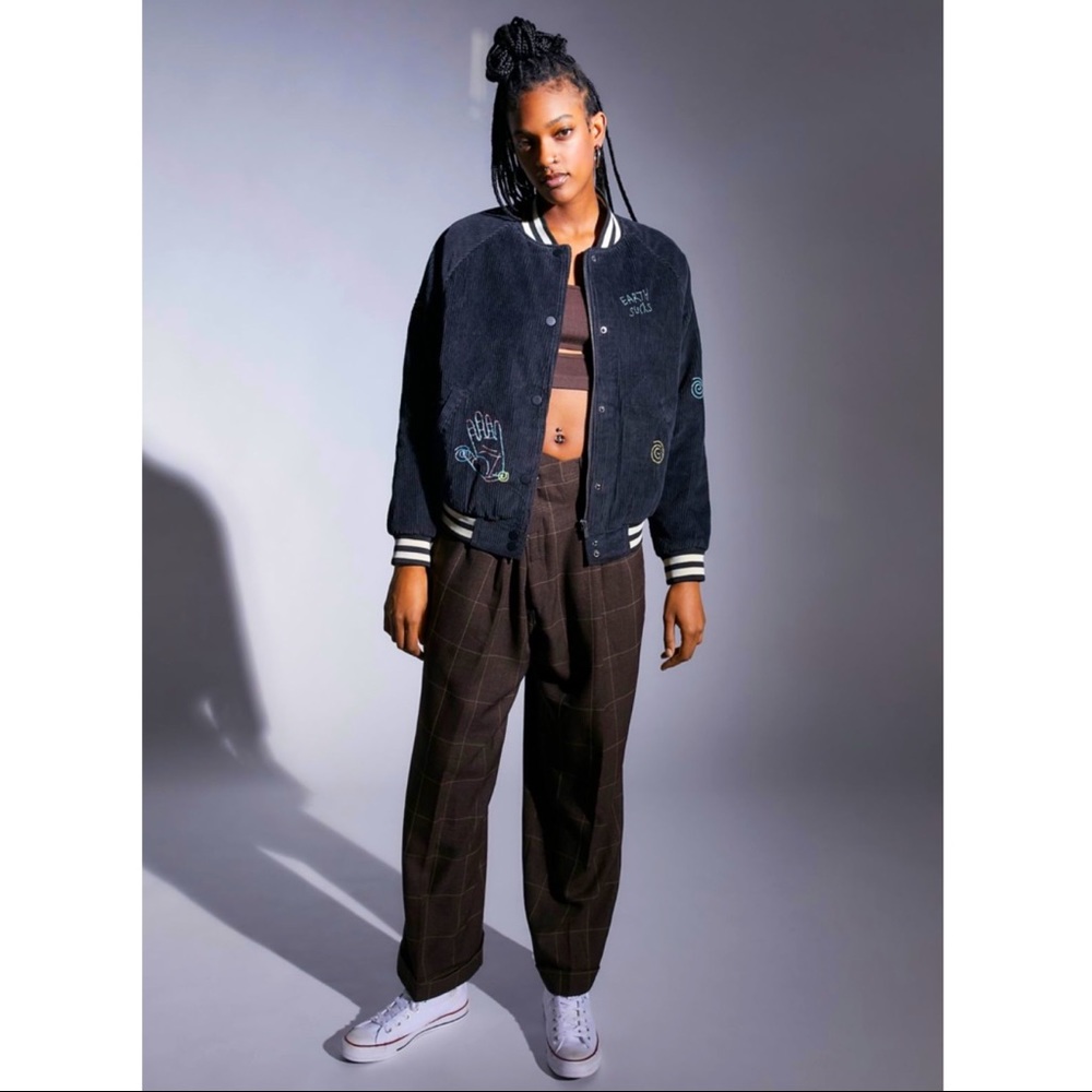BDG • Alien Earth Sucks Varsity Corduroy Bomber Jacket - Picture 7 of 14